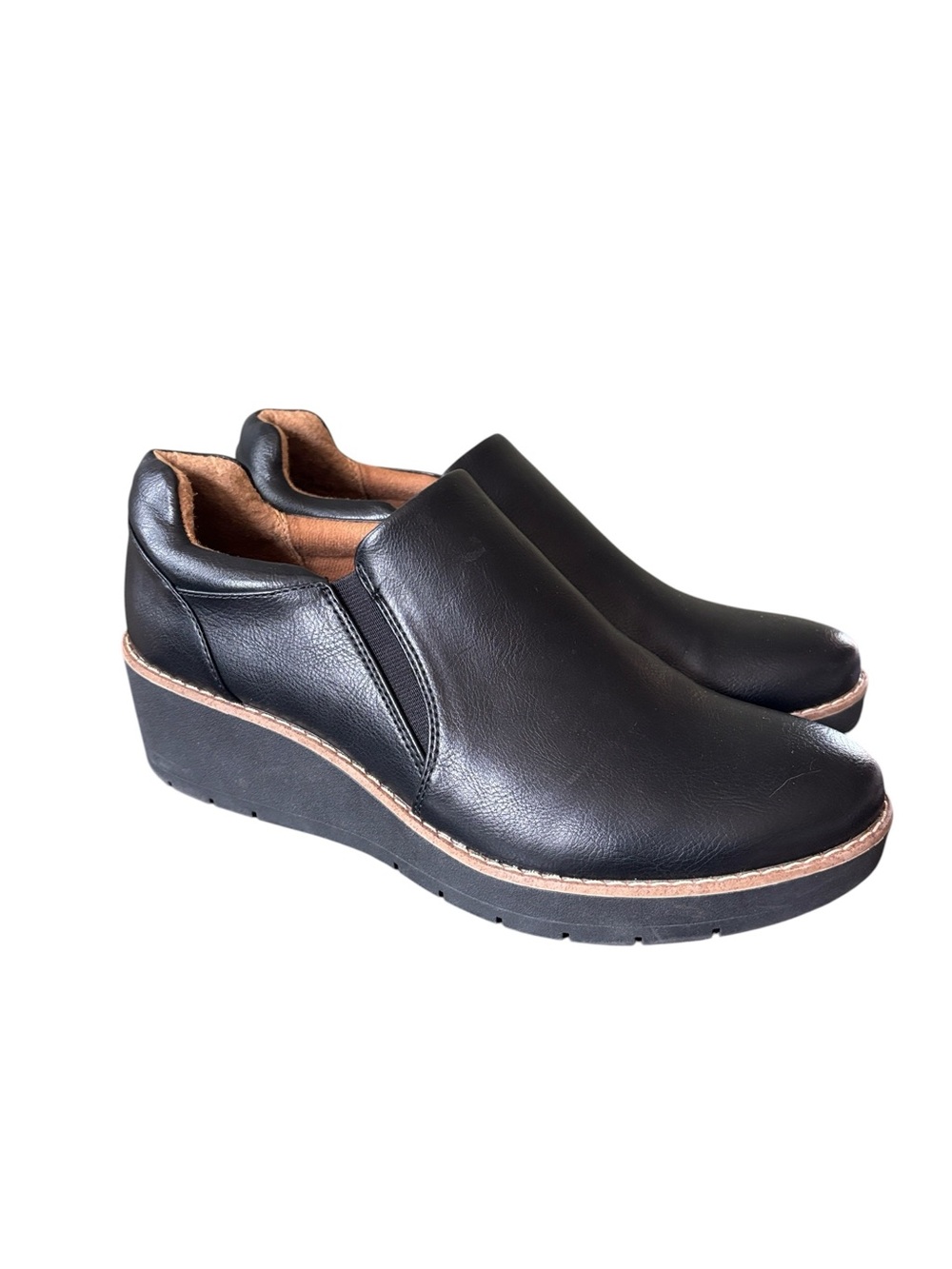 Eurosoft by Sofft Black Fabri Wedge Slip-on Loafer Size 11
